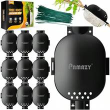 Upgraded 9Pcs Tree Root Growing Box with Drain Holes, Half Transparent Plant Rooting Propagation Ball Metal Core Twist Ties, Fast Propagation Plants Size - Negro - - Ver 2