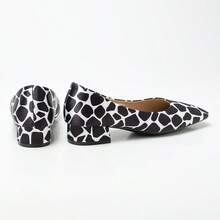 New Polka Dot Chunky Heel Shoes For Women, Square Toe Comfortable Casual Shoes, Plus Size Low Heel Shoes - trắng - Xem 7