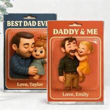 Customized Photo Dad And Child Acrylic Block Figurine, Father's Day Gift - Multicolor - View 4