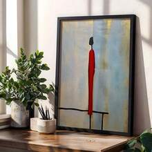 1 pièce Affiche sur canevas, belle fille en robe rouge, œuvre d'art peinte à la main, art mural sur canevas, cadeau idéal, décoration murale pour chambre, bureau, salon, café, bar, décoration de maison et de dortoir, sans cadre, convient pour la décoration d'intérieur, la décoration de chambre, la décoration de salon, la décoration de salle de bain, la décoration murale, avec option de cadre