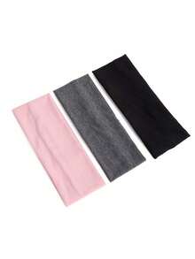 3 Packs Women's Solid Color Elastic Sports Headband, Comfortable Elastic Headband, Suitable For Sports, Yoga, Face Washing, Makeup, Eye Mask Wearing, Outdoor Activities, Parties And Other Occasions. It Is A Must-Have Hair Accessory For Women's Vacations In Autumn And Winter. The Soft Headscarf Material Is Thin And Not Suitable For Those Who Mind - Multicolor - View 8