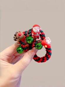 Elastico per capelli intrecciato natalizio, corde per capelli ad alta elasticità, accessori per capelli natalizi, elastici morbidi ed elastici per legare i capelli con fasce in gomma ad alta elasticità sulla parte posteriore della testa, accessori per capelli natalizi, accessori per creare atmosfera natalizia, regali di Natale, accessori per vestirsi per eventi e feste di Natale