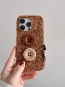 Merlard 3D Button Compatible With IPhone 17 Pro Max Phone Case, Apple 17 Pro Protective Cover, Apple 16 Seashell Full Coverage Anti-Drop 15 Minimalist Wrist Strap, Couples Style For Autumn/Winter