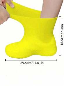 1/2Pcs One-Piece Hooded Rain Shoe Cover Set, Windproof Waterproof Anti-Slip, Easy To Wear & Take Off, Reusable, Essential For Cycling Commute Shopping Travel Daily Use,Cute Stuff - Multicolor - View 12