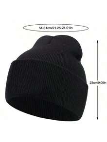 1pc Cartoon Patch Embroidery Knit Beanie Hat, Autumn/Winter Outdoor Sports Events Cold Weather Casual Versatile Brimless Cap - Multicolor - View 8