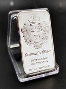 Scottsdale Silver 999 Fine Silver One Troy Ounce 1 Bars Bullion In God We Trust Coin With Display Case