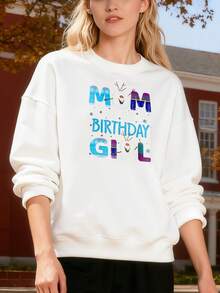 Frozen Mom Of Birthday Girl Family Party Snowman Cute Funny Long-Sleeve Sweatlong-Sleeve Sweatshirt - trắng - Xem 3
