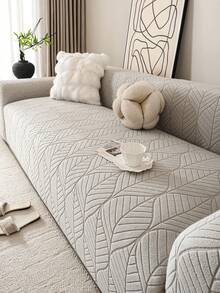 天鹅绒经典沙发套，叶子图案半包式沙发套，宠物友好型沙发垫 - 95% 涤纶 5% 氨纶，透气弹力，适用于 1/2/3/4 座沙发，四季皆宜，舒适简约，提升居家幸福感 - 彩色 - 查看 8