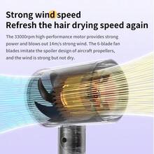 Asciugacapelli ionico professionale - Potente 1600W, asciugatura rapida e basso rumore, design pieghevole con ugello, gancio e borsa per il trasporto - Adatto per uso domestico, salone, viaggio, ideale come regalo o regalo per le vacanze