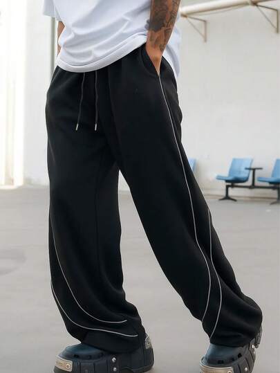 Men's Casual Sports Drawstring Pants, Couple Style, Outdoor Leisure Fashion Versatile Trousers, Autumn/Winter