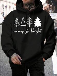 Men's Fashion Hoodie With Print - Black - View 12