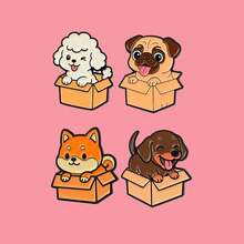 1pc Cute Cartoon Puppy Popping Out Of Box Design Women Brooch, Cartoon Metal Badge, Suitable For Hat, Bag, Scarf Decoration Christmas Gift - Multicolor - View 3