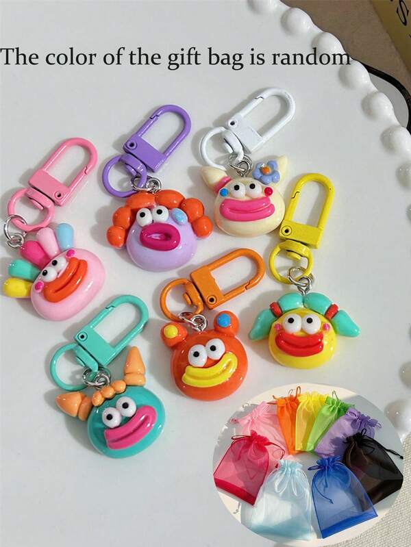 1pc/4pcs/6pcsFun Sausage Mouth Keychain, Cute Creative Bag Keyring, Candy Packaging Bag Packaging, Clown Bag Pendant, Women's Keychain, Cute Bag Medal, Gifts For Couples And Friends, Christmas Gift Fillers, Valentine's Day Gifts, New Year Gifts