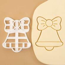 4 件套卡通圣诞印章模具、铃铛、拐杖糖、驯鹿压花工具、烘焙饼干模具 - 白色 - 查看 12