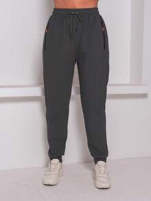 Women's Simple Knot Pocket Drawstring Pants - French Vanilla - View 3