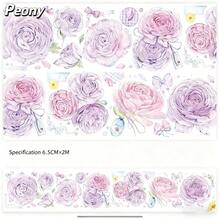 Vintage Colorful Floral Collection PET Tape Stickers, Transparent Waterproof Flower Stickers For Scrapbooking, Planner, Diary Decoration - Multicolor - View 6