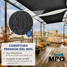 Mallas Sombra Toldo Monofilamento 80 - 3.7x2m Negro - Cintas de Refuerzo y Ojillo - Proteccin, Perfecto para Patios, Jardn, Cocheras, Exteriores, Vela - Resistente al Sol y al Desgaste - 3.7x2 + Negro - Ver 5