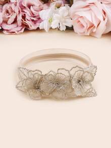 3 Stück/Set süße Baby Mehrfarbig Rosenblüten, Chiffon Blumen & Spitzenblumen Dekor Elastische Stirnbänder