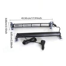 Barra de luces de advertencia de tráfico 2 en 1 de 2x17.9 pulgadas, ámbar/blanco, para camiones, luces de interiores del tablero