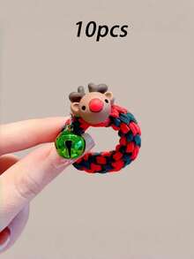 Elastico per capelli intrecciato natalizio, corde per capelli ad alta elasticità, accessori per capelli natalizi, elastici morbidi ed elastici per legare i capelli con fasce in gomma ad alta elasticità sulla parte posteriore della testa, accessori per capelli natalizi, accessori per creare atmosfera natalizia, regali di Natale, accessori per vestirsi per eventi e feste di Natale