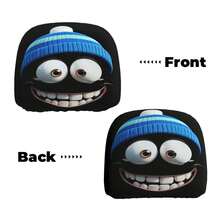 2pcs Car Headrest Covers - Fits All Models, No Filling Design, Easy Installation - Funny Car Interior Decor For Male/Female Drivers/Passengers - Car Seat Headrest Protector Covers, Eye-Catching Prints, Durable Fabric, Holiday Atmosphere Decorative Pillows