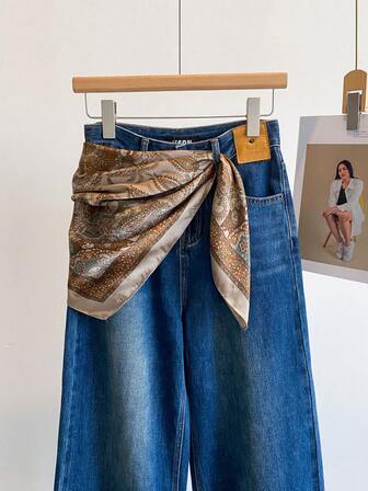 1pc Women's Vintage Paisley Pattern Lightweight Square Scarf, Waist Belt, Neck Scarf, Travel & Holiday Headband For Dress