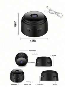 GENAI 1/2/4pcs Home Security Camera -720P WiFi Nanny Cam With Night Vision, Motion Detection, And Home Security For Indoor Outdoor Pet Monitoring - Compact And Discreet Design (Support 2.4GWIFl Only) - Black - View 10