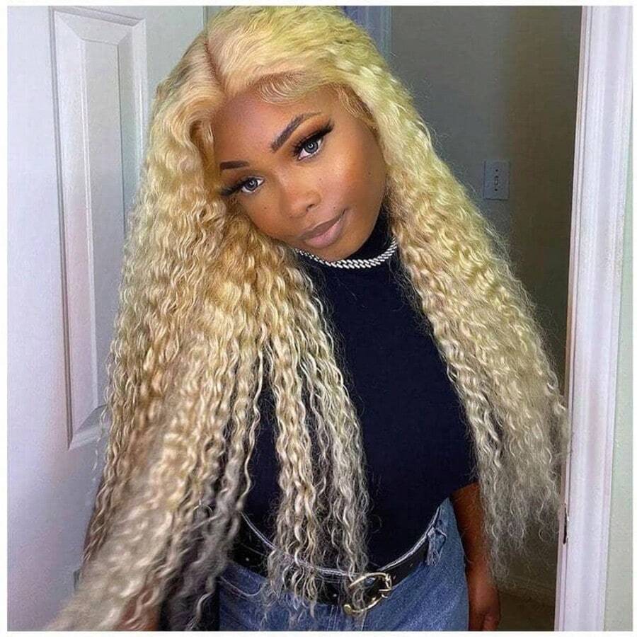 613 Blonde Deep Wave 13x4 Lace Front Wig Transparent HD Lace Human Hair Pre Plucked For Women - S613 - View 1