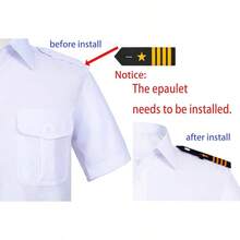 6PCS Men's Yacht Captain Sailor Costume Adult Shirt Hat Accessories Set Party Cosplay - 加大尺寸+白色 - 查看 5