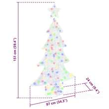 vidaXL Weihnachtsbaum mit 160 LEDs Mehrfarbig 150 cm Acryl - Gelb - Übersicht 8