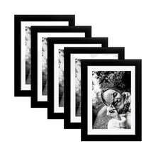 Set de 5 Portaretratos de Plástico Negro 27. 5x22. 5 con Mica de Acrílico - Montable en Pared para Bodas, Fiestas y Familiares - Negro - Ver 2