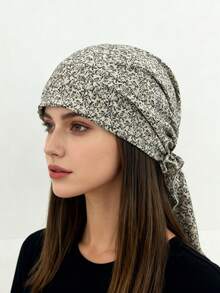 1 件多色花卉印花波西米亚涤纶头带/头巾，弹性十足，适合度假、日常穿着、四季