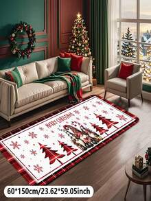 1 pieza Felpudo de felpa con diseño de enano de Navidad con barba blanca, antideslizante, plegable y de fácil cuidado para sala de estar, entrada, baño, lavandería, decoración de fiesta de Navidad, decoración de celebración de Navidad, decoración de entrada de Navidad, decoración de baño, dormitorio, sala de estar, comedor, alfombra antideslizante para interiores y exteriores, decoración navideña, decoración del hogar, felpudo de regalo de inauguración de casa en Navidad, regalo de Navidad, recuerdo de fiesta, decoración de otoño