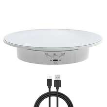 帶鏡片的7.8英寸/17磅負重電動轉盤可進行360度全景拍攝,360度可調速旋轉底座適用於攝影、珠寶、3d模型、手錶,電池/usb電源供應,帶馬達的轉盤