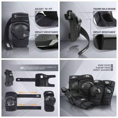 Rodilleras, coderas y muequeras para deportes y actividades al aire libre ajustables para patinaje, ciclismo y ejercicios Accesorios de proteccin para deporte y ejercicios al aire libre Rosa