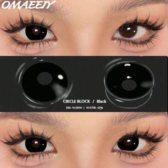 1 Pair Of Colored Contact Lenses For Cosplay And Makeup, White Contact Lenses, Red And Black Colored Lenses, Anime Lenses