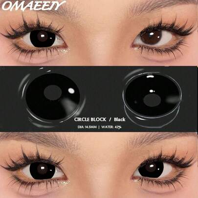 1 Pair Of Colored Contact Lenses For Cosplay And Makeup, White Contact Lenses, Red And Black Colored Lenses, Anime Lenses