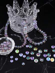 50 Pieces 3A Electroplated, Premium 96-Facet Glass Crystal Ball Beads For DIY Bracelet, Necklace & Jewelry Accessories Making