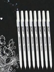 24/12/10 支白色荧光笔凝胶笔，适合艺术家/黑纸的素描标记凝胶笔，绘画设计插画艺术用品 - 白色 - 查看 9