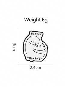 1pc Better Together Enamel Pin, Minimalist Cartoon Hugging Figure Brooch For Backpack, Lapel, Fashion Jewelry Suitable For Men And Women, Daily Wear, Gift For Friends