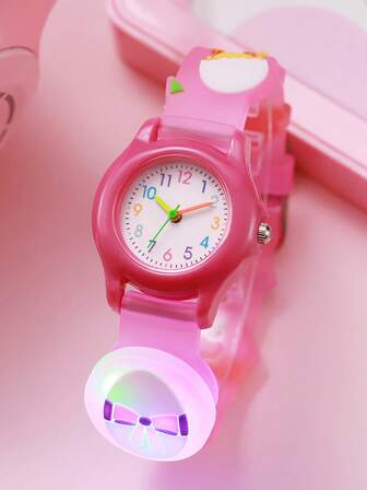1pc Kids Cute 3D Astronaut & Unicorn Print Silicone Quartz Watch, Suitable For Birthday Gift, Year-End Promotion, Singles' Day, Halloween Gift