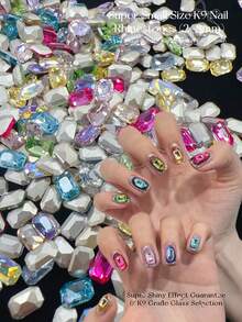 KIRAME 30pcs/50pcs/100pcs 5x6mm Butterfly Pointed K9 Super Shiny Mixed Color Nail Rhinestones, DIY Nail Art, Nail Salon, Nail Supplies, Christmas Nails, New Year, Holiday Gift