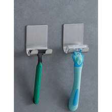 [4 Stainless Steel Holders] Set Of 4 Stainless Steel Holders Shaving Blades That Can Be Mounted On Wall Without Drilling.Storing Men's Razors, These Modern Wall Mounts Are Designed Bathroom Organization And Are Made From Durable Stainless Steel - Silvery - 查看 7