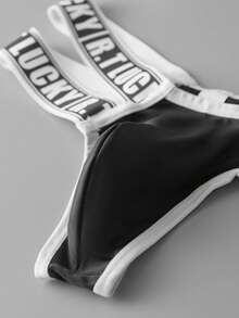 Un nuevo estilo de ropa interior masculina con tela elástica, de talle bajo y transpirable, perfecto para el verano con un diseño elegante y a la moda. - Negro - Ver 4