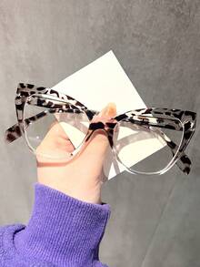 1 pieza/2 piezas/3 piezas Gafas de moda transparentes y ligeras con diseño de ojo de gato, versátiles y transparentes, adecuadas para uso diario en computadoras, TV, Sets y teléfonos inteligentes
