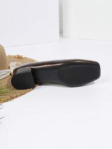 Nuevos zapatos de mujer con punta cuadrada y escote bajo, zapatos con tacón grueso de talla grande, suela blanda y cómoda antideslizante, para todas las estaciones - Marrón - Ver 8