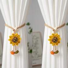 1pc/2pcs Curtain Tie Backs, Crabapple Flower Curtain Clips, Creative Floral Pendant Tie Backs, Adjustable Tie Backs, Curtain Clips - Multicolor - View 14