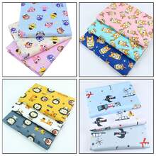 3 Pcs/Lot Cartoon Animal Series Cotton Twill Fabric Owl/Cat/Dog/Swallow Design Printed Cloth Amusement Park/Lion/Giraffe Design DIY Handmade Cloth Head Quilting Patchwork Cloth Group Pillow Cover Cloth Block Sewing Scrapbooking Cloth Tecidos Calico - C - View 1