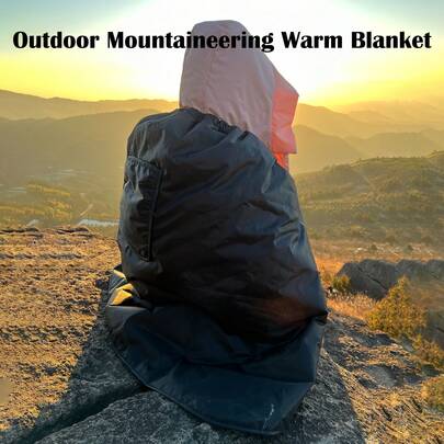 Heavy-Duty Outdoor Warmth Blanket 89.99x140 Cm With Fleece Lining, All-Season Multi-Use For Camping And Cycling, Machine Washable, Scenic Design, Perfect Gift For Christmas, Thanksgiving, And New Year, Essential For Camping
