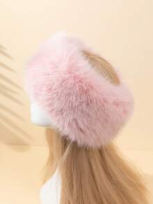 1pc Fashionable Fluffy Warm Headband Hat Fall